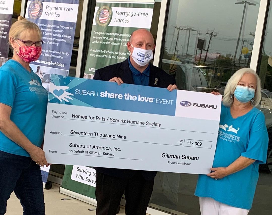 Thank you to Gillman Subaru San Antonio for the generous donation from their Share the Love fundraiser!! This will help save many lives of our deserving furry friends! 
<a target='_blank' href='https://www.instagram.com/explore/tags/sharethelove/'>#sharethelove</a> <a target='_blank' href='https://www.instagram.com/explore/tags/donate/'>#donate</a> <a target='_blank' href='https://www.instagram.com/explore/tags/fundraiser/'>#fundraiser</a> <a target='_blank' href='https://www.instagram.com/explore/tags/gillmansubaru/'>#gillmansubaru</a>