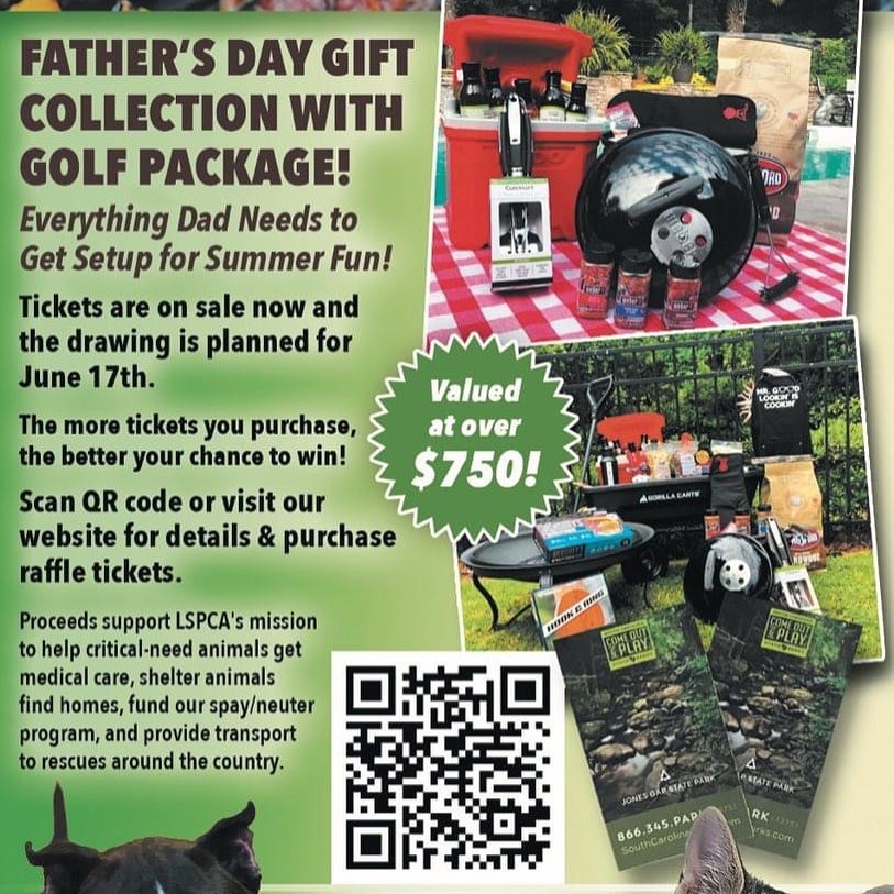 Have you gotten your Father's Day Raffle tickets yet? The drawing is tomorrow - you could win this amazing golf & grill Father's Day package valued at over $750 for the special person in your life. Proceeds support LSPCA's mission to provide care for the critical-need animals that don't have anyone else. We step in and give them the best care possible to be able to go on to a happy and healthy life with a loving family, but we can't do it without support. There are 161 raffle tickets left to sell before tomorrow's drawing. You can purchase tickets here:  https://one.bidpal.net/ilovedad/welcome

Thank you for your support of LSPCA! <a target='_blank' href='https://www.instagram.com/explore/tags/ittakesavillage/'>#ittakesavillage</a>