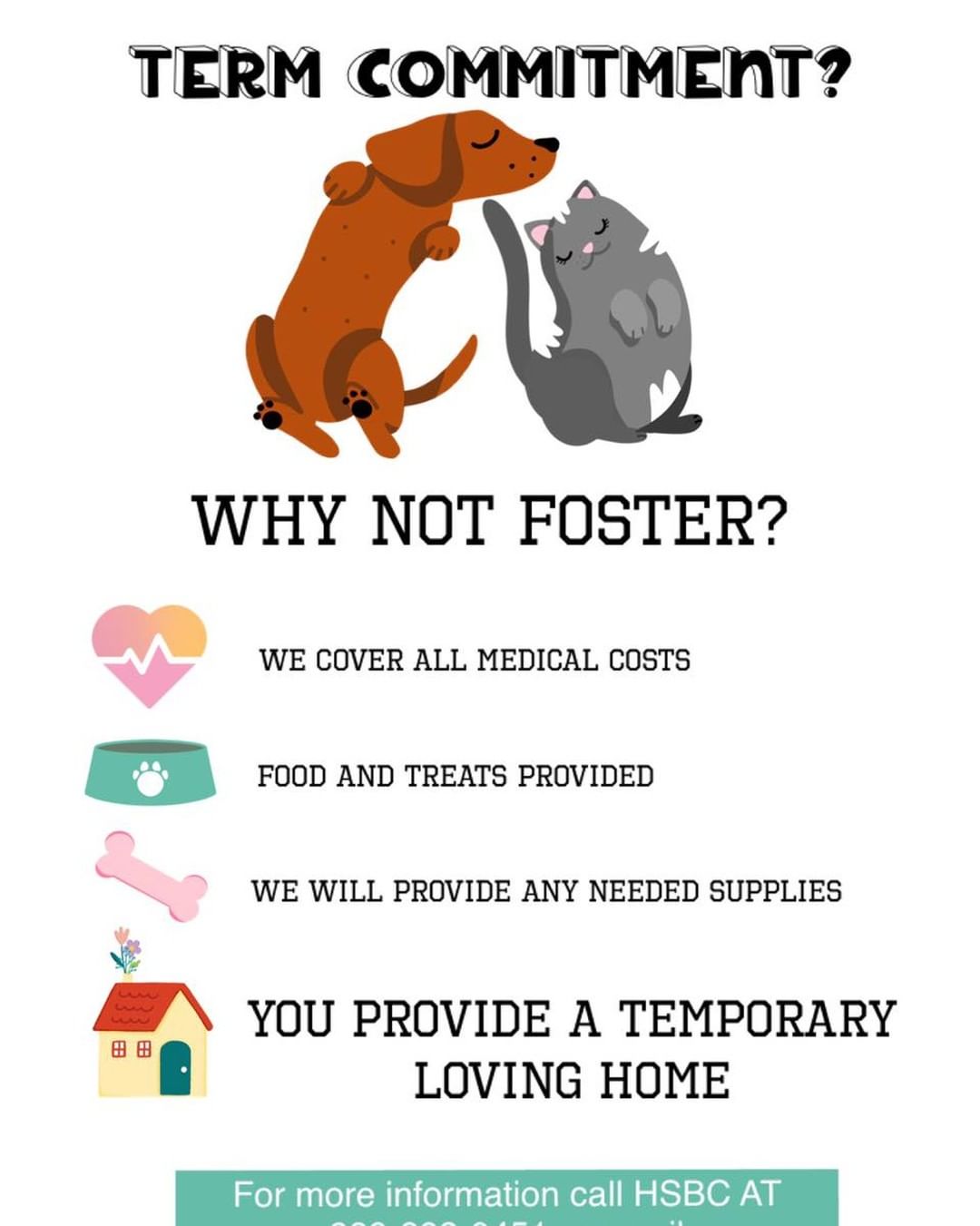 Help us help animals! Become an HSBC foster home today! 🏡🐶🐱❤️