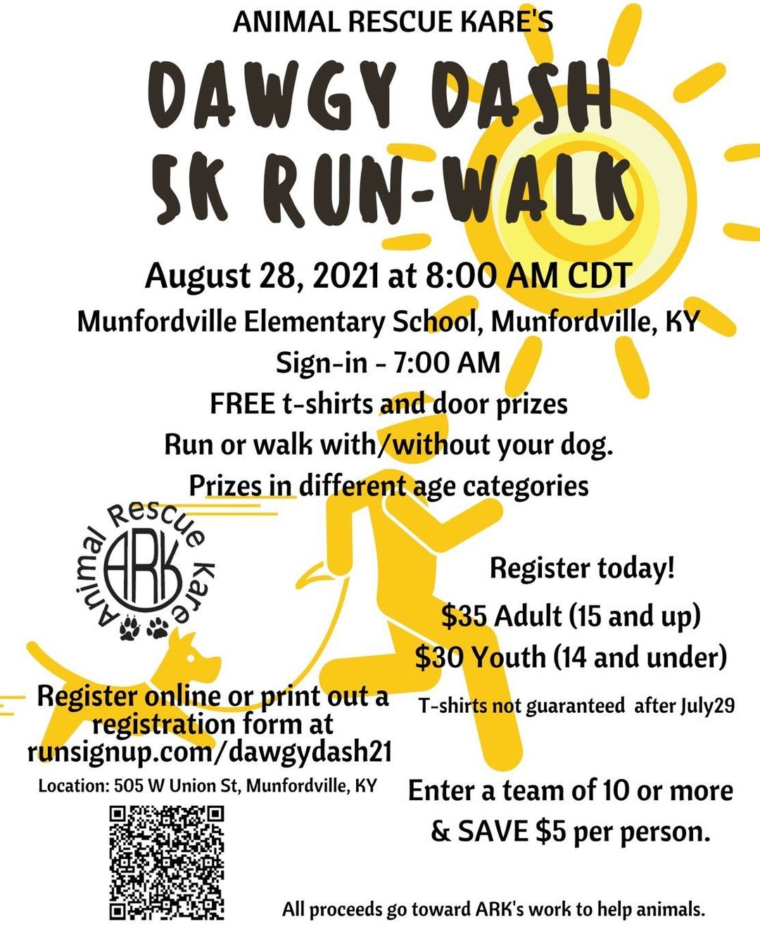 ARK’s Dawgy Dash 5K is on August 28