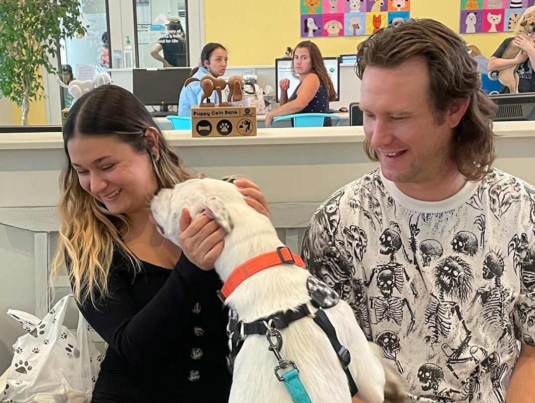 Pebble found his forever home today, and he’s giving thank you kisses to his new mom and dad! <a target='_blank' href='https://www.instagram.com/explore/tags/fflgilbert/'>#fflgilbert</a> <a target='_blank' href='https://www.instagram.com/explore/tags/adoptlove/'>#adoptlove</a>