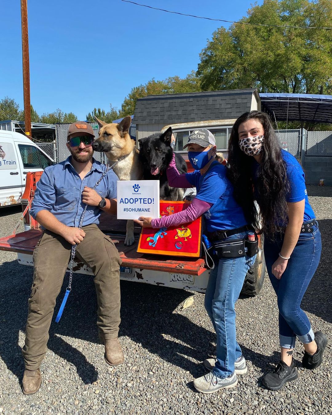 Happy Saturday Everyone! 
We are starting off the month of October with our sweet Onyx finding his forever family. 💙 Onxy will have plenty space to run and play with his new shepherd sibling! Congrats to Onxy and his new family😍🐶