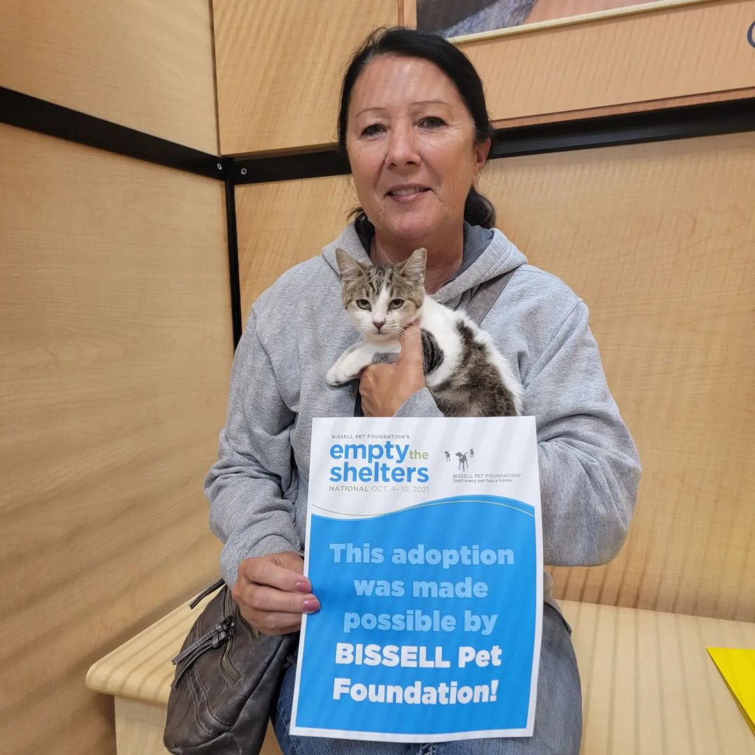 It was love at first sight for Starlight and her new mom!! Thank you @bissellpets and @cathy_bissell for helping make it happen!

<a target='_blank' href='https://www.instagram.com/explore/tags/EmptyTheShelters/'>#EmptyTheShelters</a> <a target='_blank' href='https://www.instagram.com/explore/tags/bisselpetfoundation/'>#bisselpetfoundation</a> <a target='_blank' href='https://www.instagram.com/explore/tags/fureverhome/'>#fureverhome</a> <a target='_blank' href='https://www.instagram.com/explore/tags/adoption/'>#adoption</a> <a target='_blank' href='https://www.instagram.com/explore/tags/adoptdontshop/'>#adoptdontshop</a> <a target='_blank' href='https://www.instagram.com/explore/tags/goinghome/'>#goinghome</a> <a target='_blank' href='https://www.instagram.com/explore/tags/kitten/'>#kitten</a>