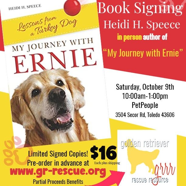 Reminder! This is such an adorable book! If you haven't pre-ordered your book, do it now at www.gr-rescue.org to assure you have a copy waiting at Saturday's event. See you there!

<a target='_blank' href='https://www.instagram.com/explore/tags/goldenretrieverlovers/'>#goldenretrieverlovers</a> <a target='_blank' href='https://www.instagram.com/explore/tags/goldenretrievers/'>#goldenretrievers</a> <a target='_blank' href='https://www.instagram.com/explore/tags/myjourneywithernie/'>#myjourneywithernie</a>