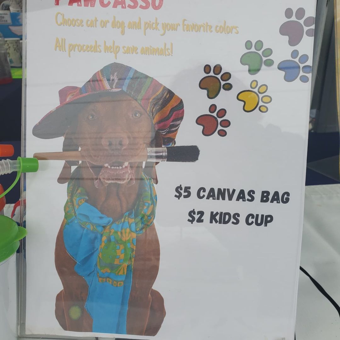 Pawcasso is at the Pittie Party. Famous Seamus still has lots of yummy treats too! Come by Stanley Subaru before 2pm!