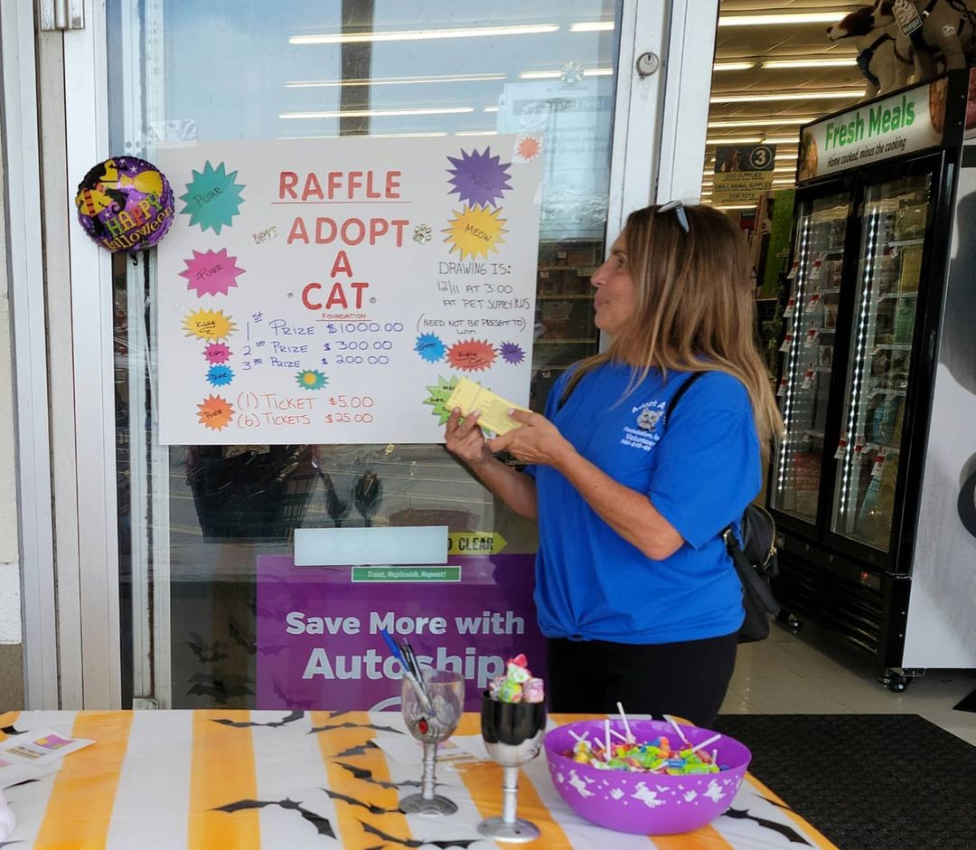 Come out to <a target='_blank' href='https://www.instagram.com/explore/tags/PetSuppliesPlus/'>#PetSuppliesPlus</a> to buy some Raffle Tickets from volunteer Joanne Gonnella for Adopt a Cat Foundation's Biggest Fundraiser! You can win B.I.G. M.O.N.E.Y. in our raffles and the odds are WAY better than the Lotto! Joanne will be here until around 4 p.m., after which you can buy them from Stacey deLucia in <a target='_blank' href='https://www.instagram.com/explore/tags/TheAdoptionZone/'>#TheAdoptionZone</a> !

<a target='_blank' href='https://www.instagram.com/explore/tags/adoptacatfoundation/'>#adoptacatfoundation</a> <a target='_blank' href='https://www.instagram.com/explore/tags/adoptacat/'>#adoptacat</a> <a target='_blank' href='https://www.instagram.com/explore/tags/Petsuppliesplus/'>#Petsuppliesplus</a> <a target='_blank' href='https://www.instagram.com/explore/tags/adoptacatresale/'>#adoptacatresale</a> <a target='_blank' href='https://www.instagram.com/explore/tags/raffletickets/'>#raffletickets</a> <a target='_blank' href='https://www.instagram.com/explore/tags/cats/'>#cats</a>