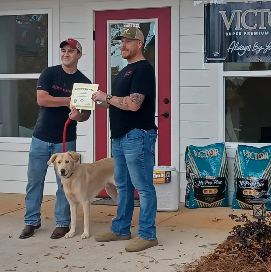 Today was a great day for a special dog and a very deserving Veteran! Thank you Charlie for your service and we hope Wilbur will be by your side for many years to come. Also, a big thank you to @strongk9_solutions for believing Wilbur had what it takes to become a service dog!! You guys rock! 🐾

<a target='_blank' href='https://www.instagram.com/explore/tags/dirtroaddoggiesrescue/'>#dirtroaddoggiesrescue</a> <a target='_blank' href='https://www.instagram.com/explore/tags/landofthefreebecauseofthebrave/'>#landofthefreebecauseofthebrave</a>