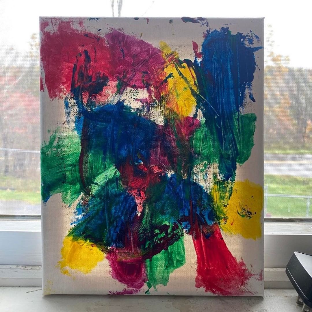 Ok, cat lovers and art collectors. Ollie spent a lot of time on his masterpiece. He's even stated that the lucky person that adopts him gets to bring home his one-of-a-kind piece of art! He calls it 