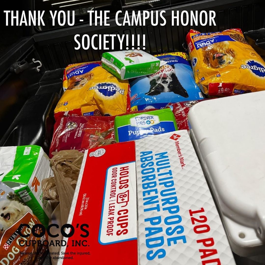 Fundraiser Friday!!!! Thank you so very much to The Campus Honor Society!! Your fundraiser is already being put to use to feed the cats and dogs of Coco’s Cupboard. It takes a village and we are thankful that you are in our village!! https://instagram.com/the.campus.way?utm_medium=copy_link