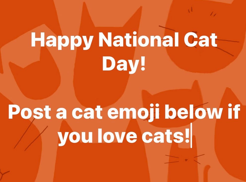 We know you love cats, so we want to see those cat emojis!! 😽🐱😺😹

<a target='_blank' href='https://www.instagram.com/explore/tags/adopt/'>#adopt</a> <a target='_blank' href='https://www.instagram.com/explore/tags/foster/'>#foster</a> <a target='_blank' href='https://www.instagram.com/explore/tags/cats/'>#cats</a> <a target='_blank' href='https://www.instagram.com/explore/tags/nationalcatday/'>#nationalcatday</a> <a target='_blank' href='https://www.instagram.com/explore/tags/catsofinstagram/'>#catsofinstagram</a> <a target='_blank' href='https://www.instagram.com/explore/tags/catstagram/'>#catstagram</a>