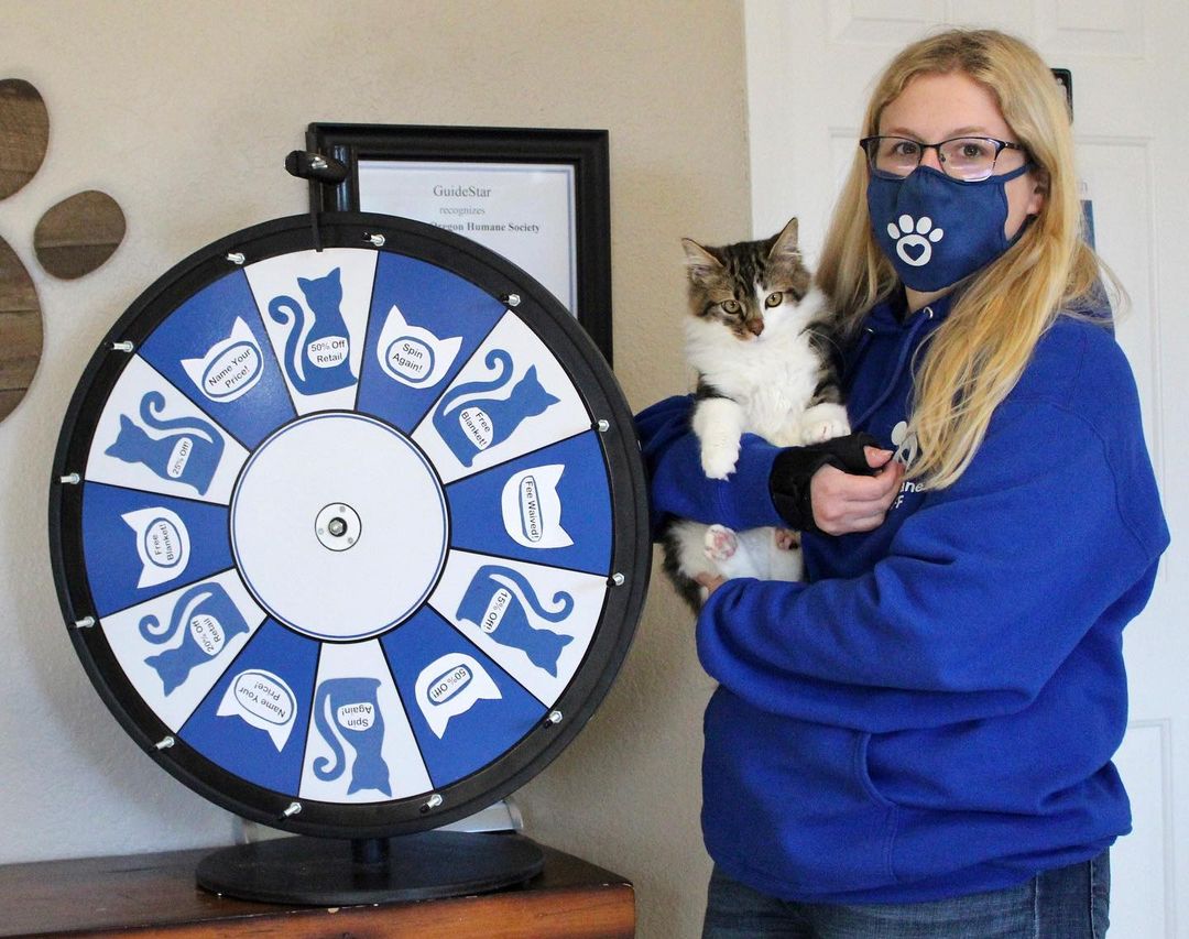 Adult cats are often overlooked, and before the holidays is a perfect time to adopt. On November 13 and 14 you can ‘Spin the Wheel’ to see which reduced adoption fee you will receive when adopting an adult cat (seven months or older). No matter where the wheel lands, everyone is a winner! The first 15 adopted cats will also go home with a special goodie bag and a coupon for a Little Caesars large pizza. Available cats can be viewed online at www.sohumane.org/cats. 😻

If now isn't the right time to bring a new pet into your family, please consider making a donation to SoHumane. Your gift will allow us to save more lives! Every cat or dog adopted opens the door for another homeless pet that can be saved.