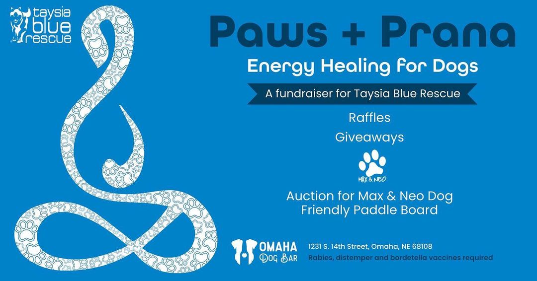 Join us this Saturday November 13th from 11 am- 3pm at Omaha Dog Bar for our first Paws + Prana: Energy Healing for Dogs hosted at @omahadogbar 🐾 

Volunteer @moniquenastari_fit will lead a workshop to teach us about canine chakra systems, emotional freedom technique, and more!

We will have raffles, giveaways, Paws + Prana T-shirt sales, holistic juice samples from @lifeelixirjuices ,  @doggurt_jaxsnax for pups, and a live auction for a inflatable @maxandneo dog friendly paddle board! 

Please fill out this form ahead of time and be sure to submit proof of vaccinations for your pups:

https://docs.google.com/forms/d/e/1FAIpQLSdn6wemGNnmas6gELZ-ELwiQQmINTDe-FLYVRLcev0HINICFA/viewform