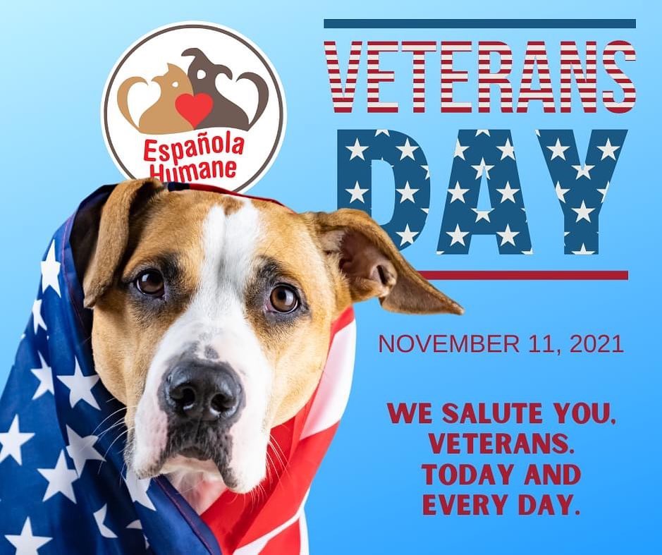 Happy Veterans Day! With honor and gratitude, we thank you for your service. <a target='_blank' href='https://www.instagram.com/explore/tags/veteransday/'>#veteransday</a> <a target='_blank' href='https://www.instagram.com/explore/tags/adoptespanolahumane/'>#adoptespanolahumane</a> <a target='_blank' href='https://www.instagram.com/explore/tags/gratitude/'>#gratitude</a>