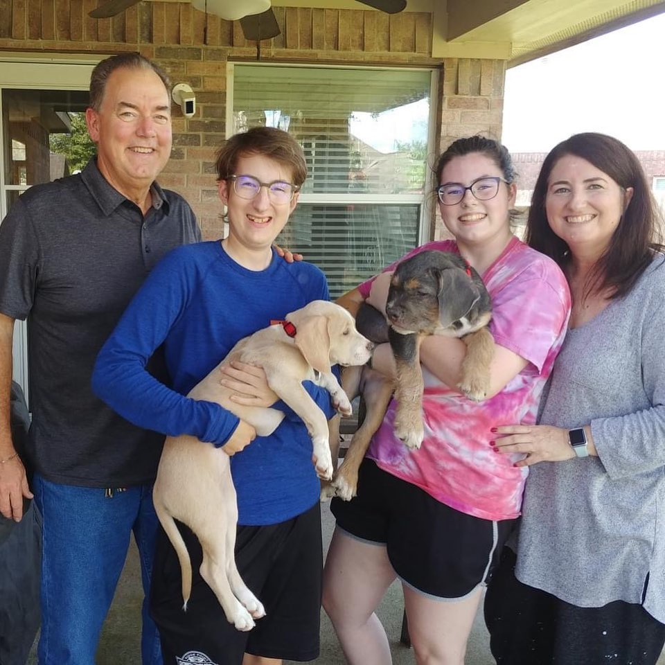 HAPPY TAILS for SALMON & THUNDER! 🥰
Sweat Pea's puppies are leaving the nest!  Salmon and Thunder are two very lucky pups...they got adopted to a pawsome family together!! Reports are that they are settling in nicely!  Have the BEST LIFE little ones...we ❤ you!

.
.
.

<a target='_blank' href='https://www.instagram.com/explore/tags/redcollarrescue/'>#redcollarrescue</a> <a target='_blank' href='https://www.instagram.com/explore/tags/adopt/'>#adopt</a> <a target='_blank' href='https://www.instagram.com/explore/tags/adoptadog/'>#adoptadog</a> <a target='_blank' href='https://www.instagram.com/explore/tags/adoptable/'>#adoptable</a> <a target='_blank' href='https://www.instagram.com/explore/tags/rescued/'>#rescued</a> <a target='_blank' href='https://www.instagram.com/explore/tags/rescuedog/'>#rescuedog</a> <a target='_blank' href='https://www.instagram.com/explore/tags/rescuedogsofinstagram/'>#rescuedogsofinstagram</a> <a target='_blank' href='https://www.instagram.com/explore/tags/rescuepetsofinstagram/'>#rescuepetsofinstagram</a> <a target='_blank' href='https://www.instagram.com/explore/tags/muttsofinstagram/'>#muttsofinstagram</a> <a target='_blank' href='https://www.instagram.com/explore/tags/houston/'>#houston</a> <a target='_blank' href='https://www.instagram.com/explore/tags/adoptabledogshouston/'>#adoptabledogshouston</a> <a target='_blank' href='https://www.instagram.com/explore/tags/adoptadoghouston/'>#adoptadoghouston</a> <a target='_blank' href='https://www.instagram.com/explore/tags/houstonadoptables/'>#houstonadoptables</a> <a target='_blank' href='https://www.instagram.com/explore/tags/adopthouston/'>#adopthouston</a> <a target='_blank' href='https://www.instagram.com/explore/tags/houstondogadoptions/'>#houstondogadoptions</a> <a target='_blank' href='https://www.instagram.com/explore/tags/adoptdontshop/'>#adoptdontshop</a> <a target='_blank' href='https://www.instagram.com/explore/tags/puppies/'>#puppies</a> <a target='_blank' href='https://www.instagram.com/explore/tags/rescuepuppies/'>#rescuepuppies</a> <a target='_blank' href='https://www.instagram.com/explore/tags/puppytime/'>#puppytime</a> <a target='_blank' href='https://www.instagram.com/explore/tags/happytail/'>#happytail</a>