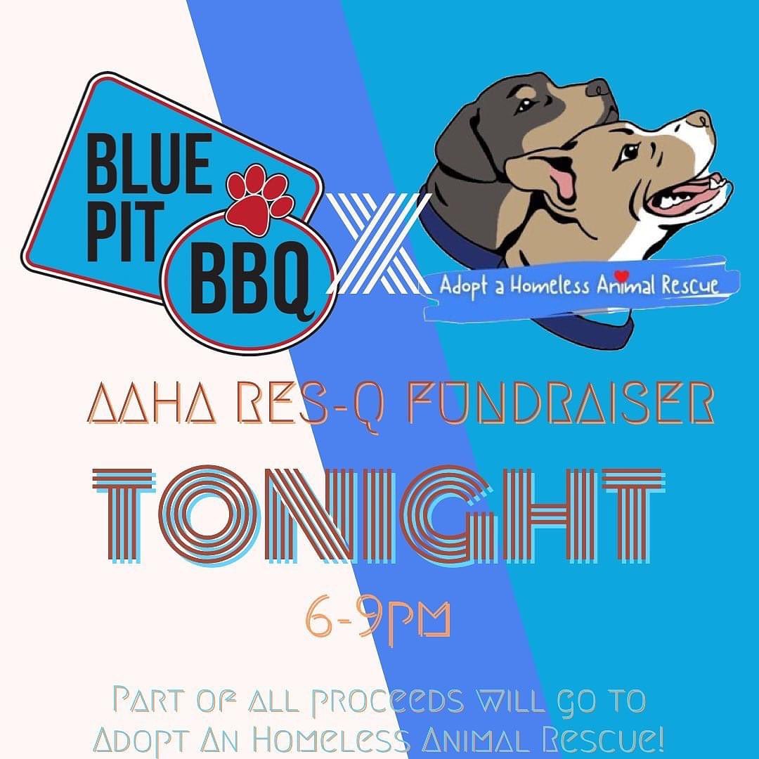 TONIGHT Blue Pit is raising money for Adopt a Homeless Animal Rescue! Come grab dinner and drinks, a portion of sales tonight will be donated to help the animals! 🐶 It’s a beautiful day, so bring your best furry friend out to the dog friendly patio for some treats for the both of you! Hope we’ll see you there!
@bluepitbbq <a target='_blank' href='https://www.instagram.com/explore/tags/barbq/'>#barbq</a>
