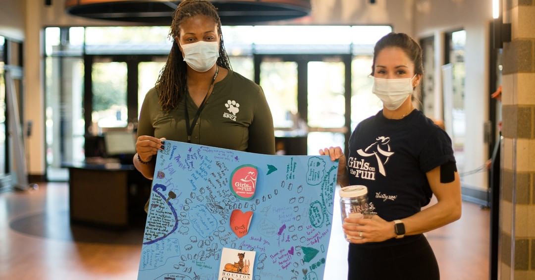 A massive thank-you to @gotr_greaterhouston and Coach Bethany for their hard work and kind messages for our shelter staff 💙 These athletes gathered in Stude Park where they run and raised $160 for our animals! We are so grateful and touched by this wonderful gesture!