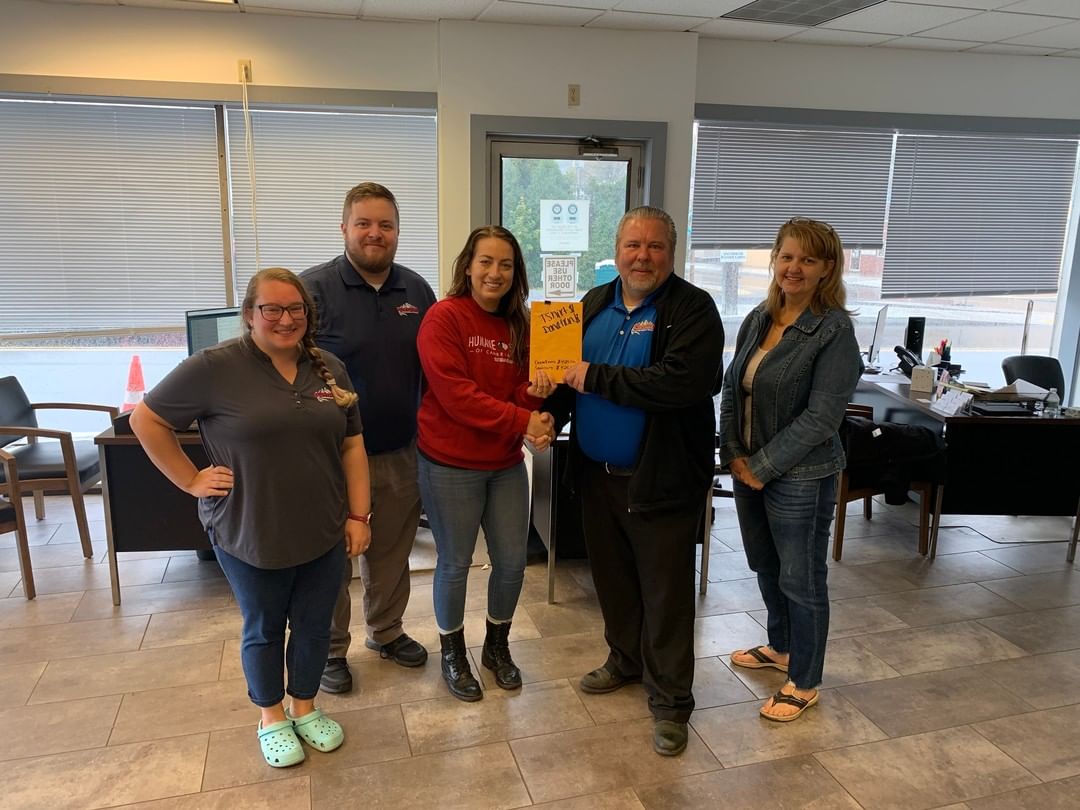 Thank you so very much to Portage Chevrolet for holding their first ever Lick or Treat to benefit the Humane Society of Cambria County! We are so grateful for your donation of nearly $850. You have helped to make a difference in the lives of our animals. And, because of generous organizations like you we are able to continue our life saving efforts for animals in need! 

Are you doing something special for our shelter? We want to hear about it. E-mail us at info@cambriacountyhs.com.