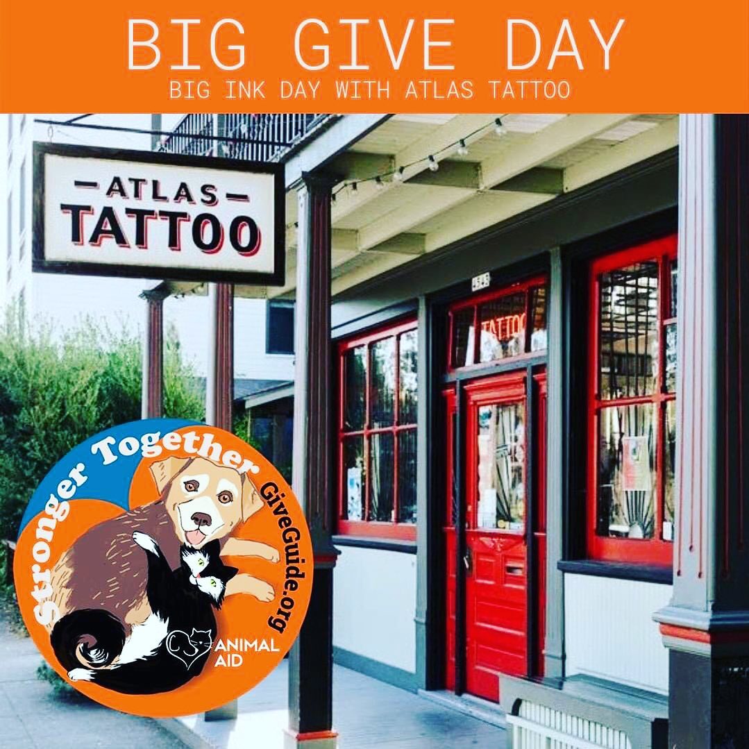 There’s still time to WIN BIG *and* make a big difference for your community nonprofits! Donate $10 or more TODAY via the @giveguide for the chance to win a $250 @atlastattoo Certificate!

🌟BONUS GIVEAWAY🌟 for those 35 or Under: Atlas will be giving out two additional $250 gift certificates to two donors under the age of 36. That’s four chances to be a winner!

Donate now at giveguide.org

<a target='_blank' href='https://www.instagram.com/explore/tags/giveguide/'>#giveguide</a> <a target='_blank' href='https://www.instagram.com/explore/tags/tattoo/'>#tattoo</a> <a target='_blank' href='https://www.instagram.com/explore/tags/tattoogiveaway/'>#tattoogiveaway</a> <a target='_blank' href='https://www.instagram.com/explore/tags/atlastattoo/'>#atlastattoo</a> <a target='_blank' href='https://www.instagram.com/explore/tags/atlastattooportland/'>#atlastattooportland</a> <a target='_blank' href='https://www.instagram.com/explore/tags/biggiveday/'>#biggiveday</a> <a target='_blank' href='https://www.instagram.com/explore/tags/rescue/'>#rescue</a> <a target='_blank' href='https://www.instagram.com/explore/tags/community/'>#community</a> <a target='_blank' href='https://www.instagram.com/explore/tags/animalaidpdx/'>#animalaidpdx</a>