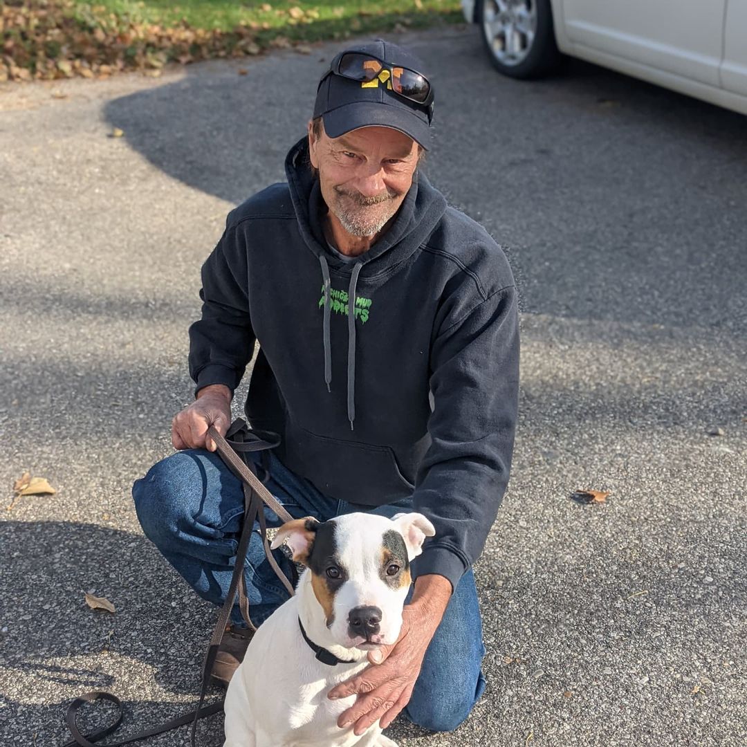 Doug was looking for a dog who was great with people, other dogs, cats, chickens, and ducks.  He was surprised to learn the best man for the job was a 