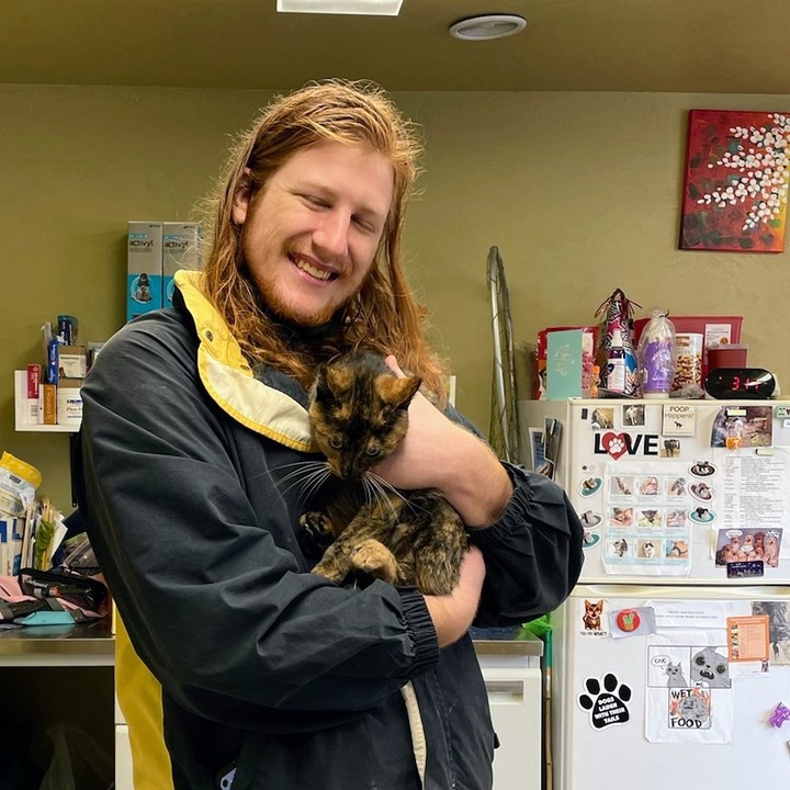 We're still on this amazing adoption streak and we're loving it!

The beautiful Julie got adopted today! She actually got picked by a lovely gentleman who has adopted from us before, so we were more than happy to see him back and ready to open his door to more furry companions.

Bones was pretty 