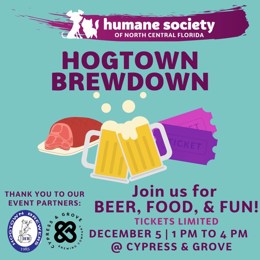 Don't forget, Hogtown Brewdown is coming up quickly! We only have around 50 tickets left, so get yours today! Tickets are available at the link in our bio. We can't wait to see you there!