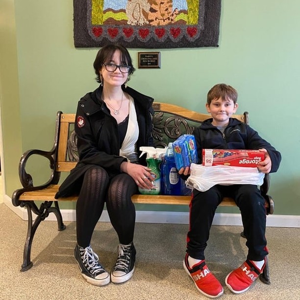 A big thank you to Isabella and Liam who stopped by the shelter recently to drop off supplies for the organization. Isabella had a paying it forward project at Petoskey High School, and she garnered donations of cleaning supplies for the shelter--thank you, we certainly appreciate it!!