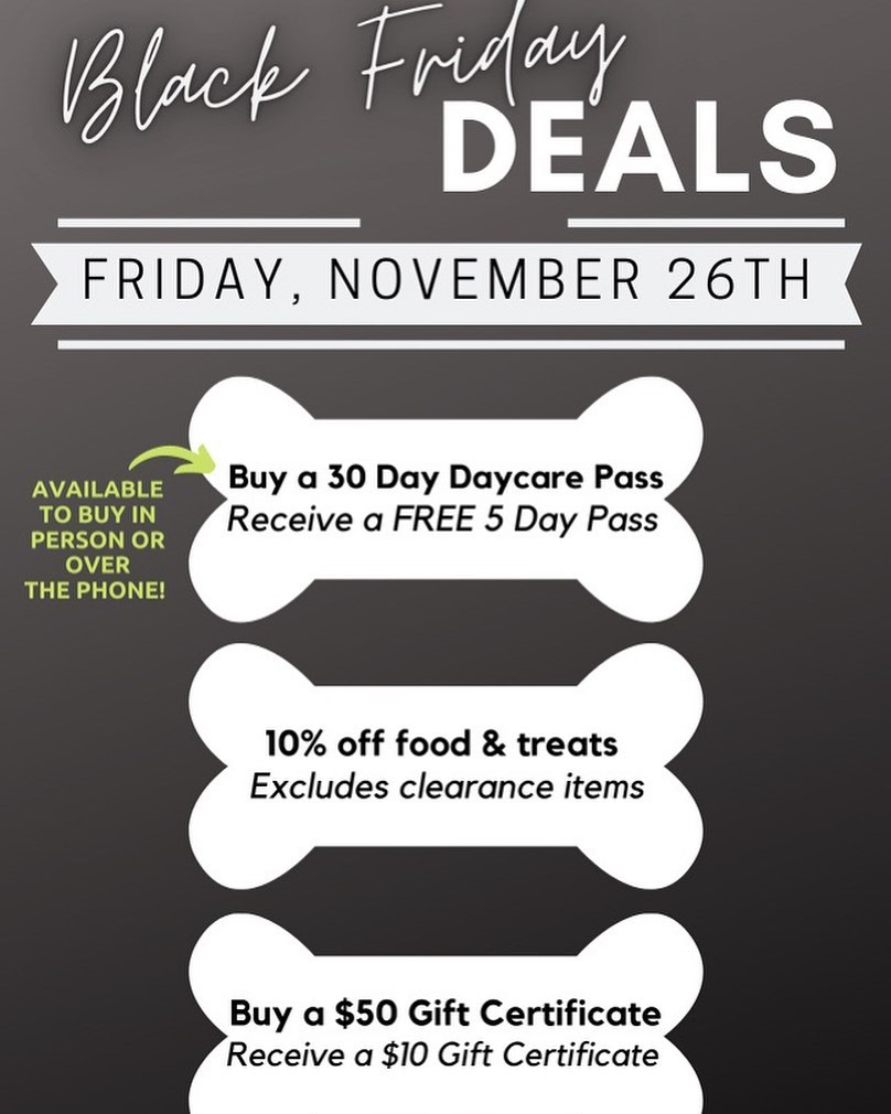 Thanksgiving is almost here, which means it’s time for…Black Friday deals! Come in Friday, November 26th to take advantage of these money-saving opportunities!