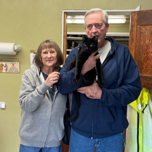 We're still on this amazing adoption streak and we're loving it!

The beautiful Julie got adopted today! She actually got picked by a lovely gentleman who has adopted from us before, so we were more than happy to see him back and ready to open his door to more furry companions.

Bones was pretty 