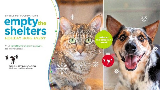 Mark your calendars for the BISSELL Pet Foundation Empty the Shelter event December 6-12 at Halifax Humane Society. $10 adoption fees on all ready-to-go cats of any age, and on ready-to-go dogs 1-year and older. Come help us Empty the Shelter and give a deserving animal a loving and forever home. HHS hours are 12 noon - 6 pm, 7-days a week.
<a target='_blank' href='https://www.instagram.com/explore/tags/BissellPetFoundation/'>#BissellPetFoundation</a> <a target='_blank' href='https://www.instagram.com/explore/tags/EmptyTheShelters/'>#EmptyTheShelters</a>