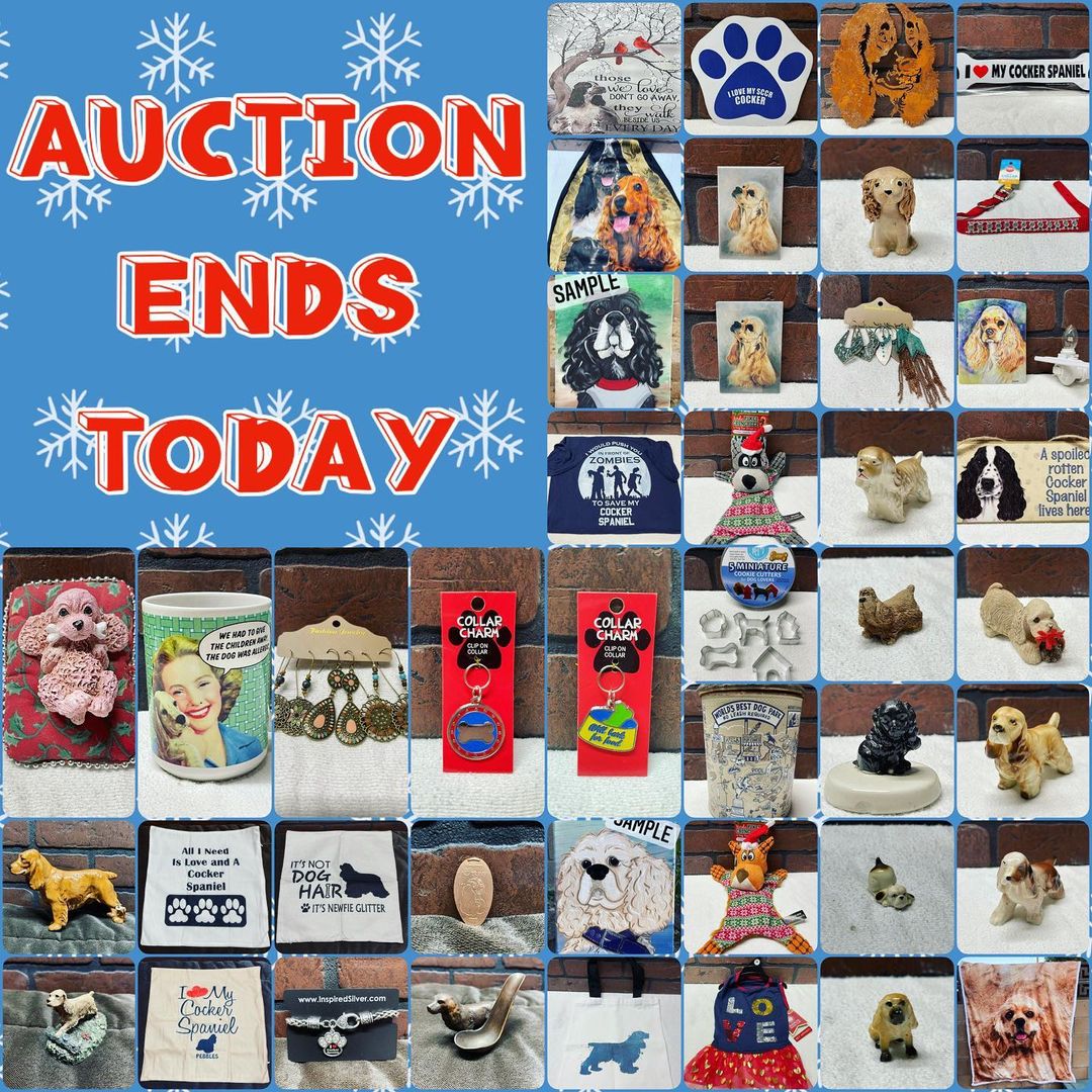 The 2021 SCCR Holiday Auction ends TODAY!!!

Hurry! The auction ends at 11pm PST 11/22/2021. 

Don’t miss out on the awesome items in our 2021 SCCR Holiday Auction! 
BID NOW!

⬇️CLICK THE LINK BELOW⬇️

https://www.32auctions.com/sccr2021holidayauction

<a target='_blank' href='https://www.instagram.com/explore/tags/secondchancecockerrescue/'>#secondchancecockerrescue</a> <a target='_blank' href='https://www.instagram.com/explore/tags/dogrescue/'>#dogrescue</a> <a target='_blank' href='https://www.instagram.com/explore/tags/sccrauction/'>#sccrauction</a> <a target='_blank' href='https://www.instagram.com/explore/tags/adoptdontshop/'>#adoptdontshop</a> <a target='_blank' href='https://www.instagram.com/explore/tags/cockerspaniel/'>#cockerspaniel</a> <a target='_blank' href='https://www.instagram.com/explore/tags/shopforacause/'>#shopforacause</a> <a target='_blank' href='https://www.instagram.com/explore/tags/holidayseason/'>#holidayseason</a> <a target='_blank' href='https://www.instagram.com/explore/tags/shopping/'>#shopping</a>