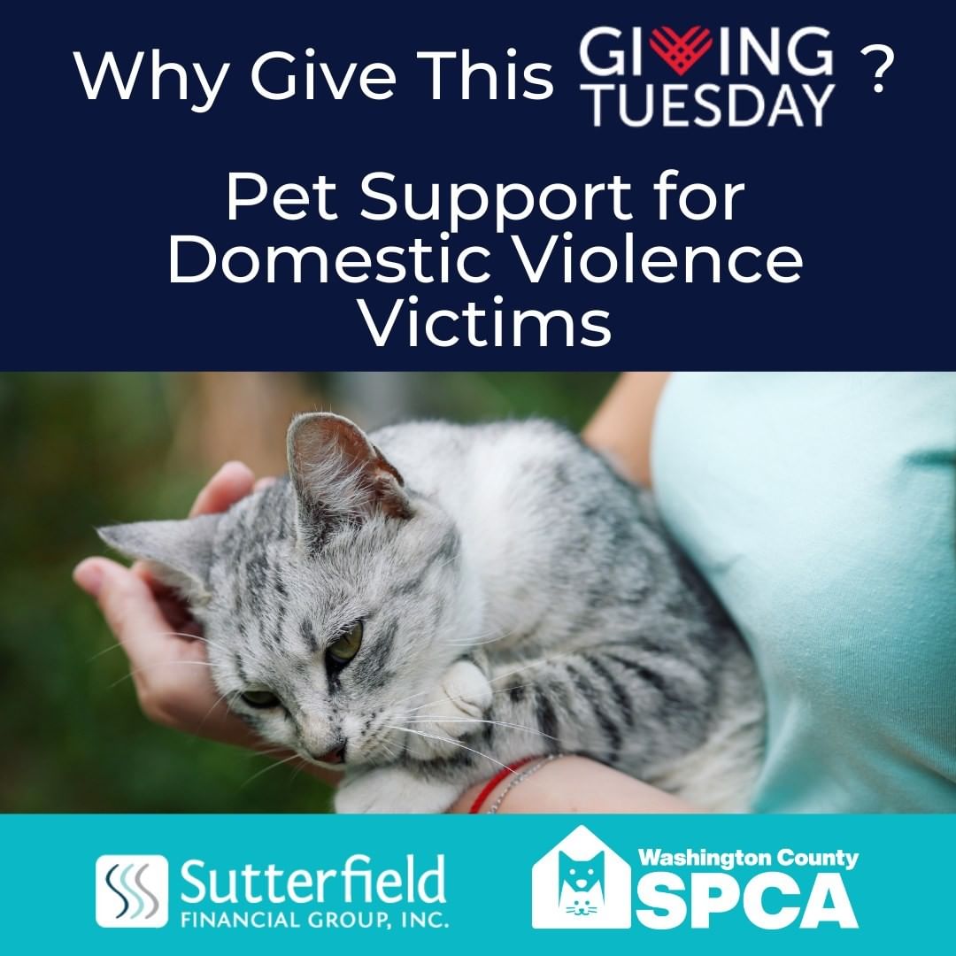 <a target='_blank' href='https://www.instagram.com/explore/tags/GivingTuesday/'>#GivingTuesday</a> is just a week away! We hope you will join Sutterfield Financial Group, Inc. - Bartlesville and our broader community to help support the mission of the Washington  County SPCA on November 30th. What is that mission you may ask? It's more than just about the animals! Over the next few days we will be highlighting some of the things the WCSPCA does to serve our community - animals and their humans alike! 

For example, did you know that 48% of domestic abuse victims delay leaving an abusive situation because they cannot take their pet with them? The WCSPCA partners with Delaware Tribe Family & Children Services to provide resources to domestic violence victims so that they have a safe place to go WITH their pets.