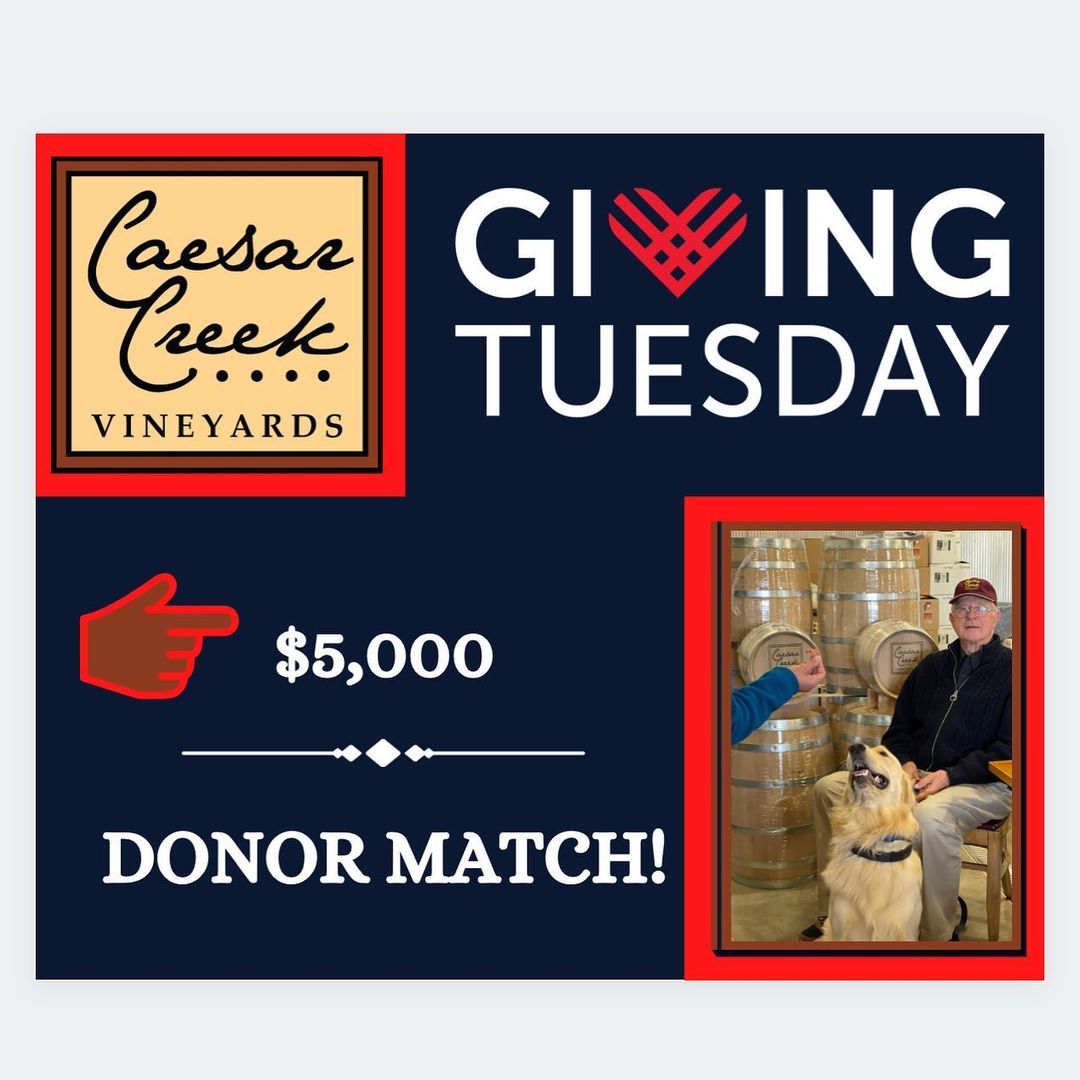 Walter Borda, President of  Caesar’s Creek Vineyards and PLLC, and his trusty sidekick Charlie have a challenge just for you! For this <a target='_blank' href='https://www.instagram.com/explore/tags/GivingTuesday/'>#GivingTuesday</a>, they have pledged $5,000 to HALO and are inspiring you to match their donation! Walter adopted Charlie from HALO and is a current board member. He has supported HALO from our very beginning and believes in our mission. Walter and Charlie encourage each of you to give what you can this <a target='_blank' href='https://www.instagram.com/explore/tags/GivingTuesday/'>#GivingTuesday</a>. These funds will help us to continue to grow and expand as we strive to help shelter dogs in need. For more information about our programs and services, please visit our website at www.halok9behavior.com. @caesarcreekvineyards 
<a target='_blank' href='https://www.instagram.com/explore/tags/GivingTuesday/'>#GivingTuesday</a>  <a target='_blank' href='https://www.instagram.com/explore/tags/GivingTuesday/'>#GivingTuesday</a> <a target='_blank' href='https://www.instagram.com/explore/tags/DonorMatch/'>#DonorMatch</a> <a target='_blank' href='https://www.instagram.com/explore/tags/donorpledge/'>#donorpledge</a> <a target='_blank' href='https://www.instagram.com/explore/tags/dogbehavior/'>#dogbehavior</a> <a target='_blank' href='https://www.instagram.com/explore/tags/dogtraining/'>#dogtraining</a> <a target='_blank' href='https://www.instagram.com/explore/tags/dogbehaviormodification/'>#dogbehaviormodification</a> <a target='_blank' href='https://www.instagram.com/explore/tags/shelterdog/'>#shelterdog</a> <a target='_blank' href='https://www.instagram.com/explore/tags/shelterdogs/'>#shelterdogs</a>