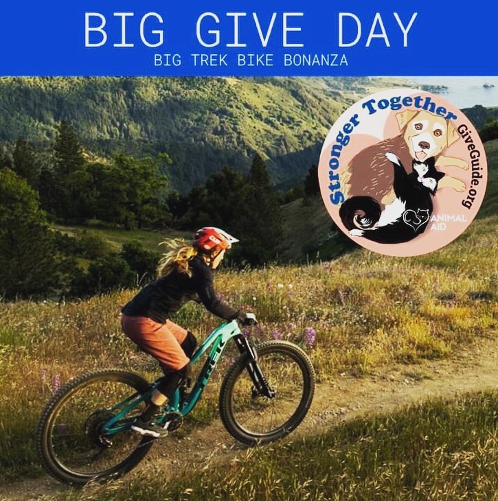 @giveguide BIG GIVE DAY alert: Trek Bike Bonanza!

Give $10 or more today and you could win a Trek Bicycle package courtesy of Portland’s Trek Bicycle stores. The package includes a Trek Fuel Ex 7 bike (or a bike equivalent in value, $3299.99), a helmet, pedals, biking shorts, a jersey, and gloves—wow! 🚴

Where to donate to Animal Aid ➡️ https://giveguide.org/nonprofits/animal-aid

Where to find more nonprofits you love ➡️ https://giveguide.org/nonprofits/categories