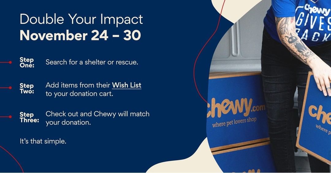 Did you know we have a Chewy.com Wish List?  Make a donation from our list & Chewy will match it!!

https://www.chewy.com/g/k-9-rescue-of-the-eastern-shore_b85277749<a target='_blank' href='https://www.instagram.com/explore/tags/wish/'>#wish</a>-list

----------

<a target='_blank' href='https://www.instagram.com/explore/tags/blackfridayshopping/'>#blackfridayshopping</a>, <a target='_blank' href='https://www.instagram.com/explore/tags/shopforacause/'>#shopforacause</a>, <a target='_blank' href='https://www.instagram.com/explore/tags/ChewyGivesBack/'>#ChewyGivesBack</a>