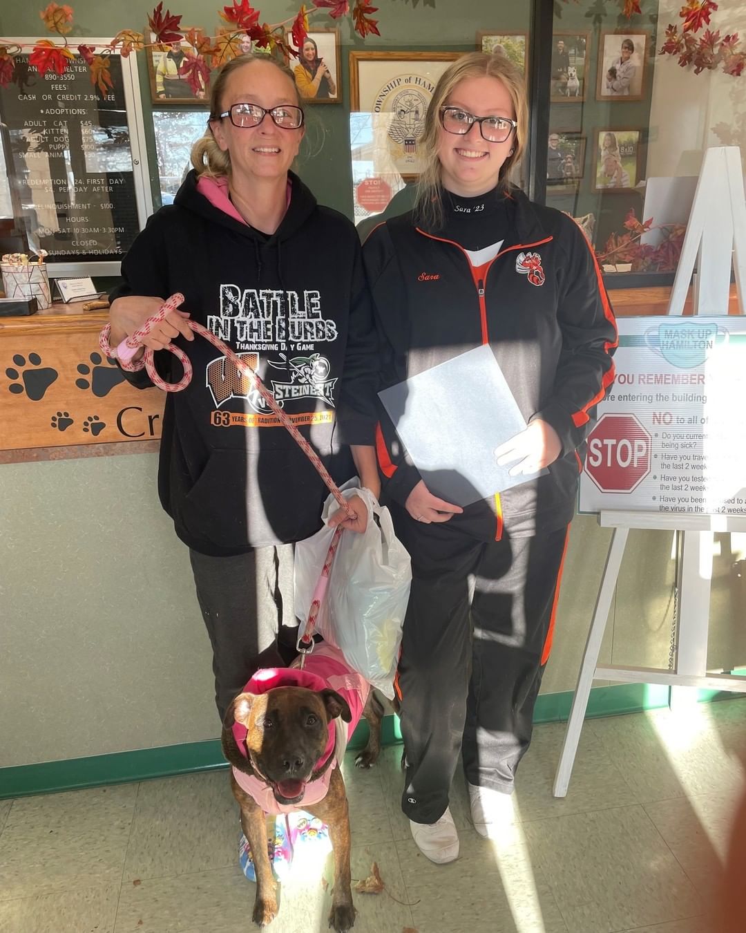 Our 3rd adoption of the day! Congrats to Willow (formerly Mahogany) on her <a target='_blank' href='https://www.instagram.com/explore/tags/GotchaDay/'>#GotchaDay</a>! We're so excited for her and her new family. Join us in wishing them a lifetime of health and happiness. 🥰

<a target='_blank' href='https://www.instagram.com/explore/tags/hamiltonanimalshelter/'>#hamiltonanimalshelter</a> <a target='_blank' href='https://www.instagram.com/explore/tags/adoptdontshop/'>#adoptdontshop</a> <a target='_blank' href='https://www.instagram.com/explore/tags/adoptashelterdog/'>#adoptashelterdog</a> <a target='_blank' href='https://www.instagram.com/explore/tags/fromstraytofamily/'>#fromstraytofamily</a> <a target='_blank' href='https://www.instagram.com/explore/tags/shelterdogsrock/'>#shelterdogsrock</a>