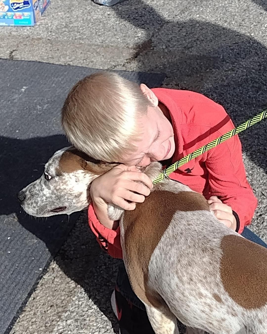 Our Director took this picture today! This is what gets us to the next day. A little boy found his best friend today! 😊 Have a great life Daisy!