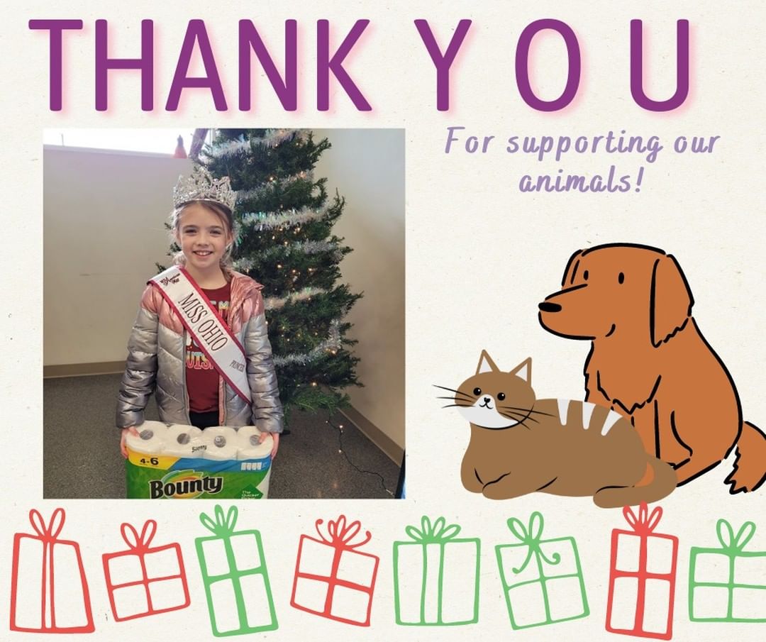 🙌🐱Thankful Thursday🐶🙌 
Thank you so much to the Miss Ohio Princess, Lilyann, for bringing some donations to Animal Friends! We think you're sweet as pie 🥧  and our animals are so thankful for your generosity! Happy Thanksgiving everyone! 

For more ways to help AFHS check out our pages on how to: 
Adopt— https://www.animalfriendshs.org/adopt/ 
Foster— https://www.animalfriendshs.org/ways-to-help/foster/ 
Volunteer— https://www.animalfriendshs.org/ways-to-help/volunteer/ 
Or Donate— https://www.animalfriendshs.org/ways-to-help/donate/