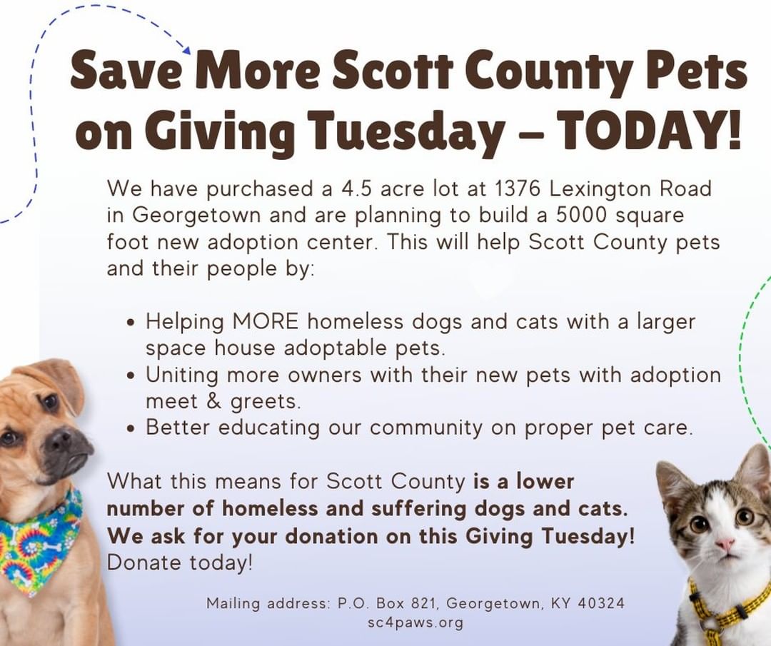 We hope you support our cause this Giving Tuesday!!
Donate on our website! www.sc4paws.org