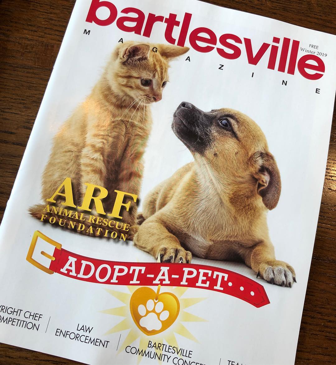 Proud to be on the cover of the winter edition of Bartlesville Magazine 😻🐶